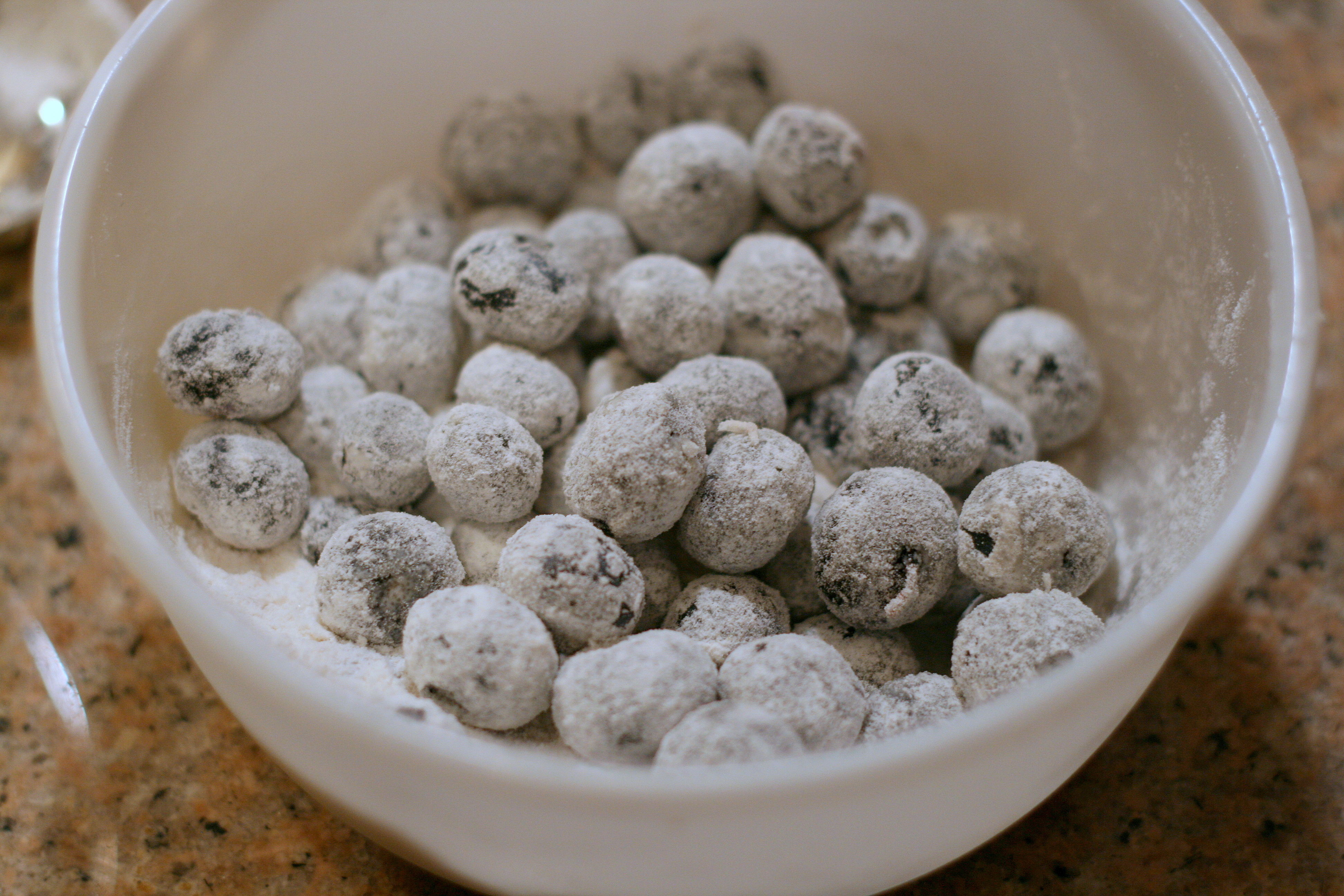 Flour Coated Blueberries